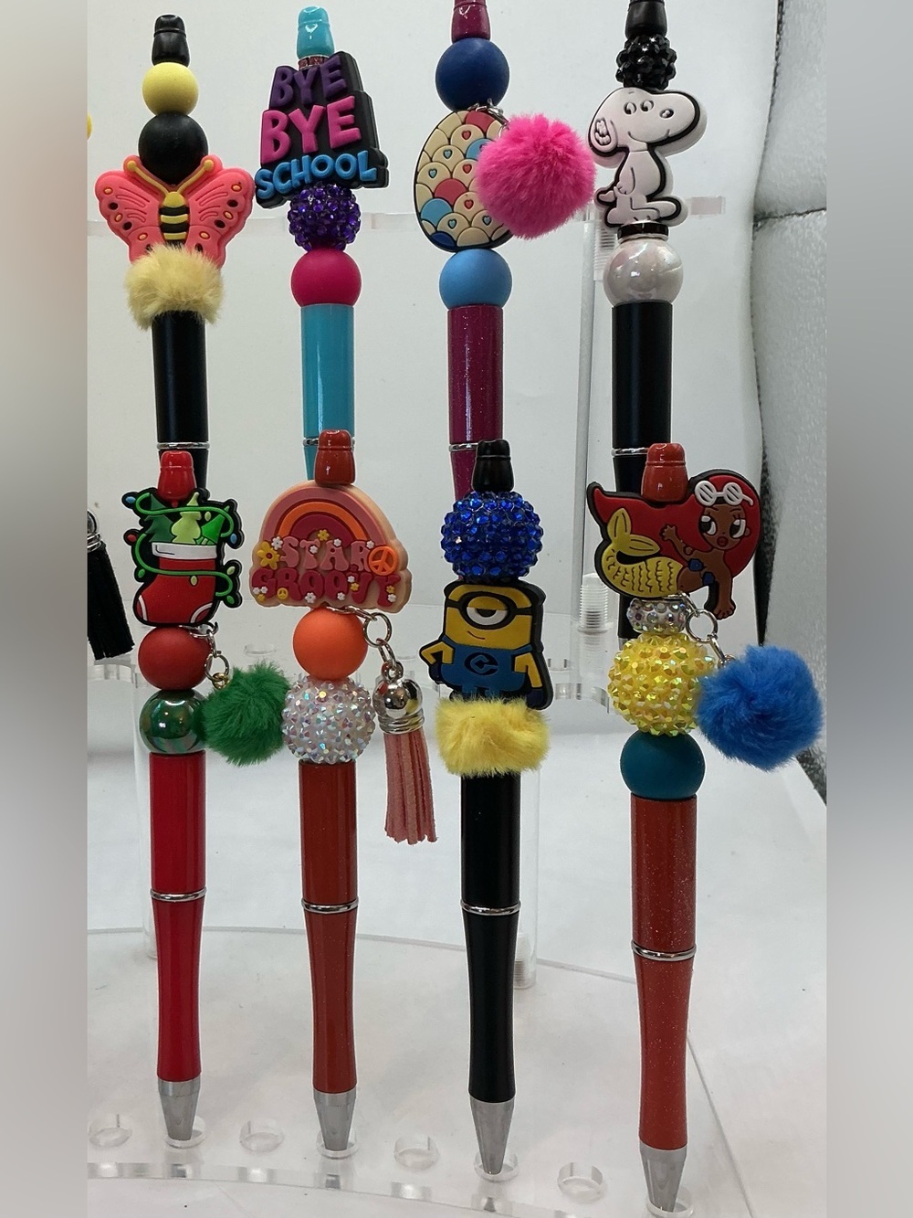 10 KIDS PENS-BEADED HANDMADE RANDOM BUT SUGGESTED - Picture 4 of 13